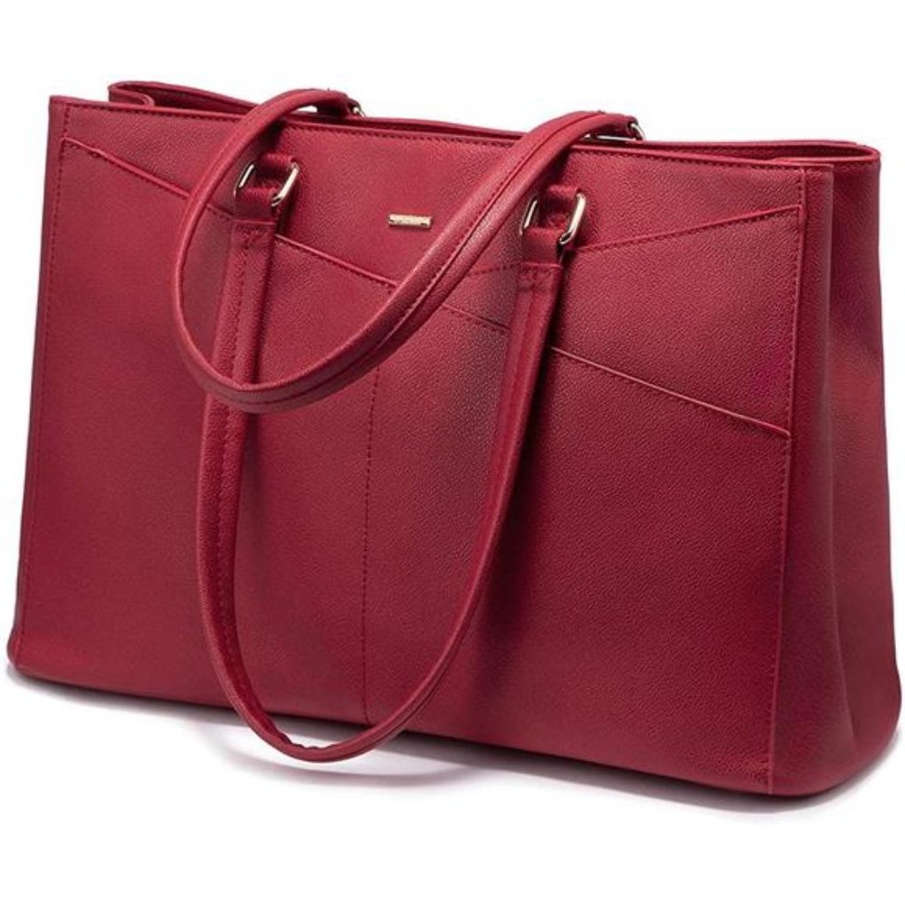 Laptop Tote Bag for Women 15.6 Inch Waterproof Leather Computer Bags Women